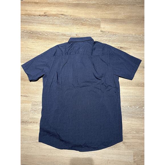 TravisMathew Men's Button Up SS Golf Shirt XXL Blue Print Cotton/Spandex Blend - Picture 5 of 7